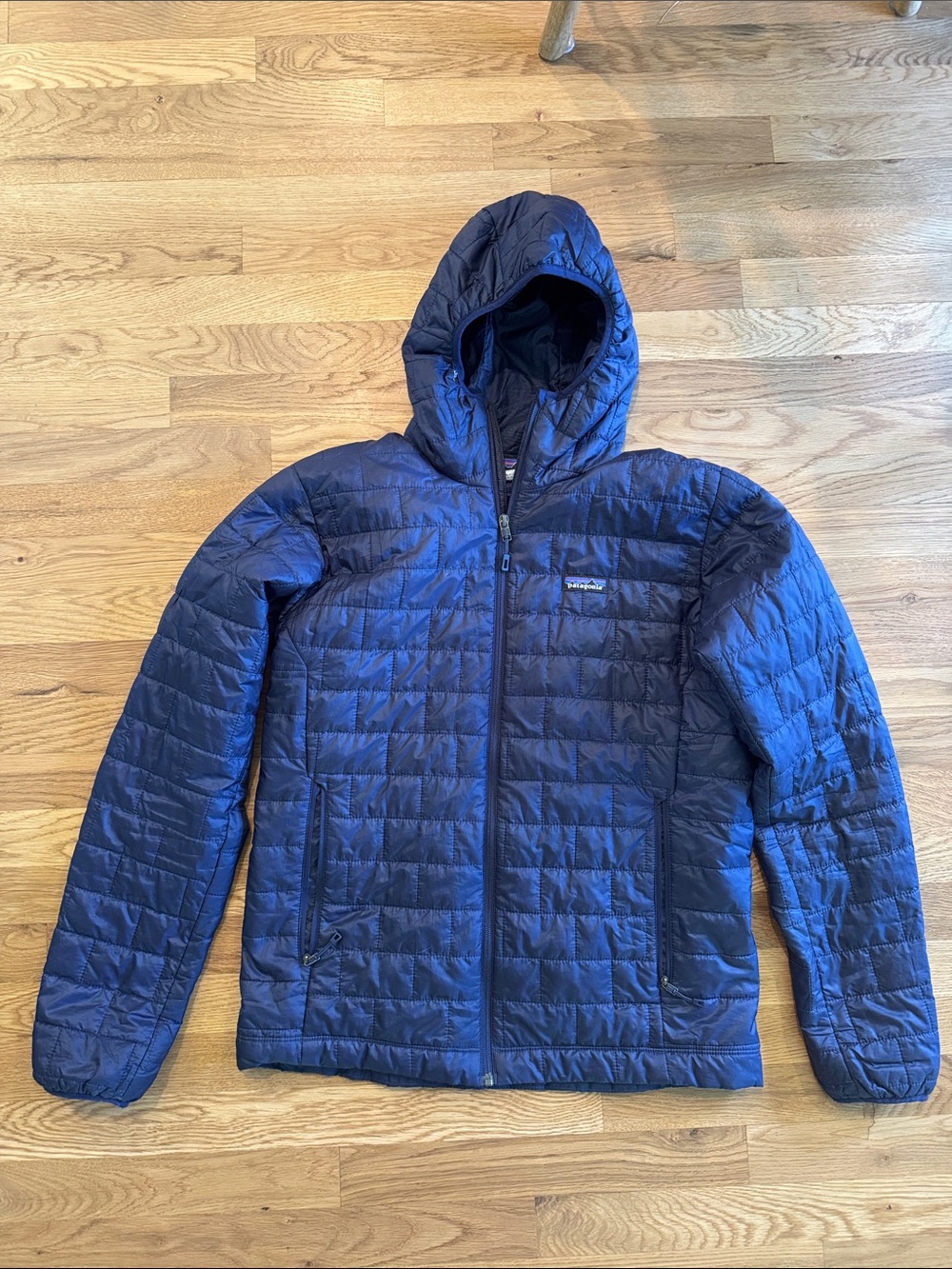 Patagonia Navy Blue Quilted Hooded Jacket